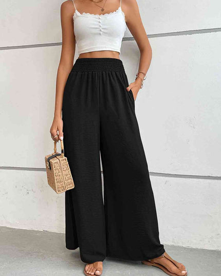 Wide Waistband Relax Fit Long Pants