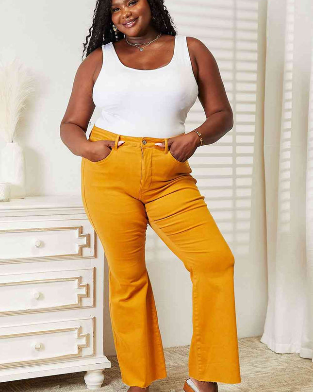 Judy Blue Full Size High Waist Tummy Control Garment Dyed Flare Jeans
