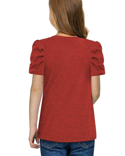 Round Neck Puff Sleeve T-Shirt