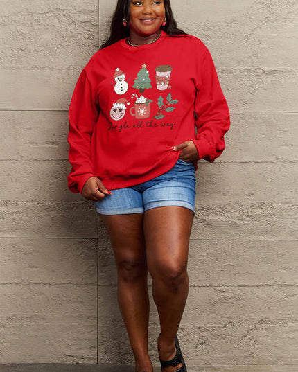 Simply Love Full Size JINGLE ALL THE WAY Long Sleeve Sweatshirt