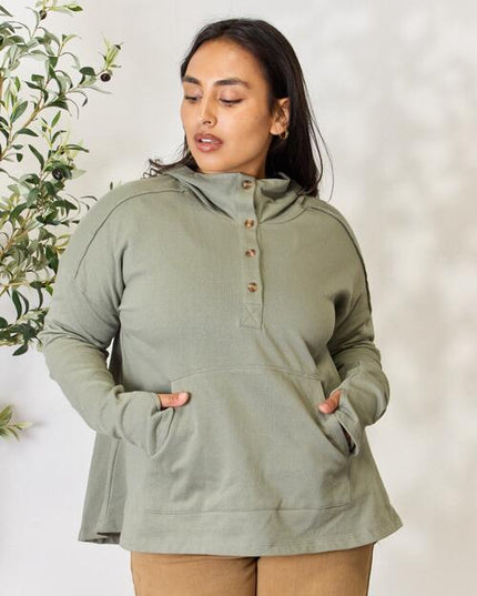 Culture Code Full Size Half Button Hoodie