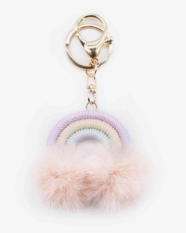Assorted 4-Pack Rainbow Pom Pom Keychain