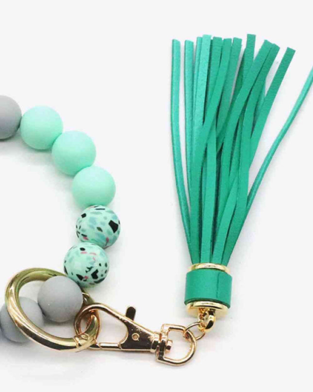 Assorted 2-Pack Multicolored Beaded Tassel Keychain