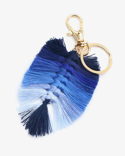 Assorted 4-Pack Leaf Shape Fringe Keychain