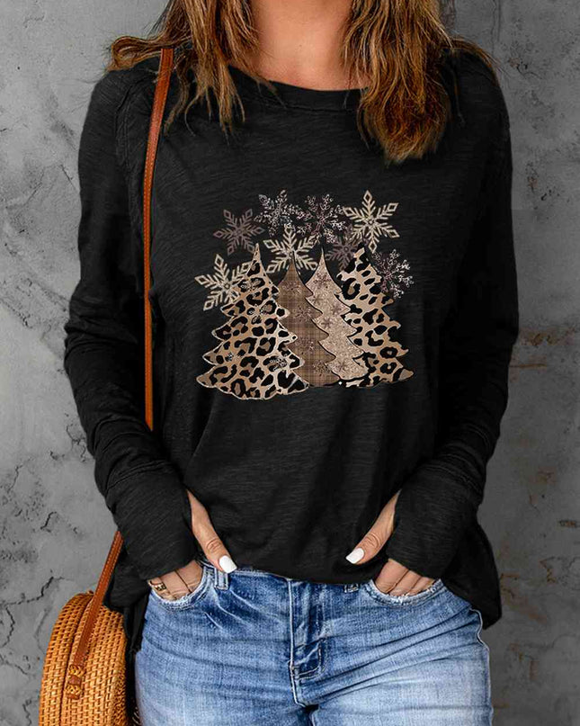 Christmas Tree Graphic Long Sleeve T-Shirt