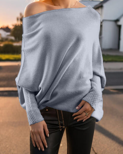 Texture Round Neck Long Sleeve Sweater