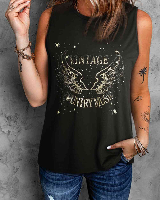 Graphic Round Neck Tank