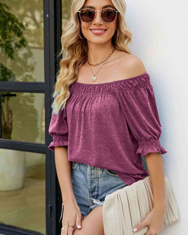 Short Flounce Sleeve Top
