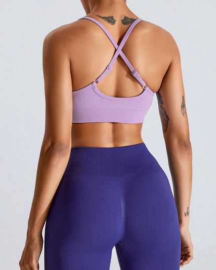 Ruched Crisscross Active Bra
