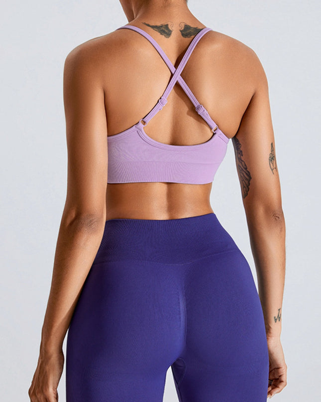 Ruched Crisscross Active Bra