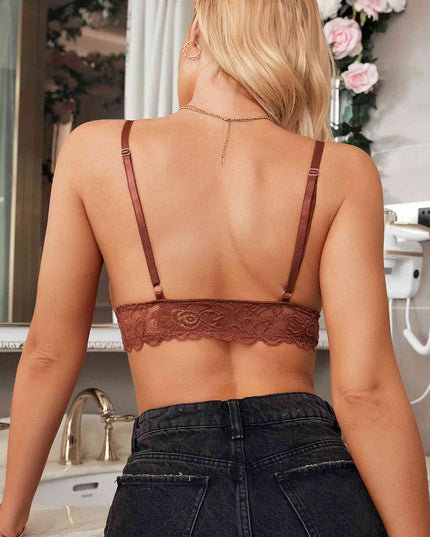 Floral Lace Scalloped Hem Bralette