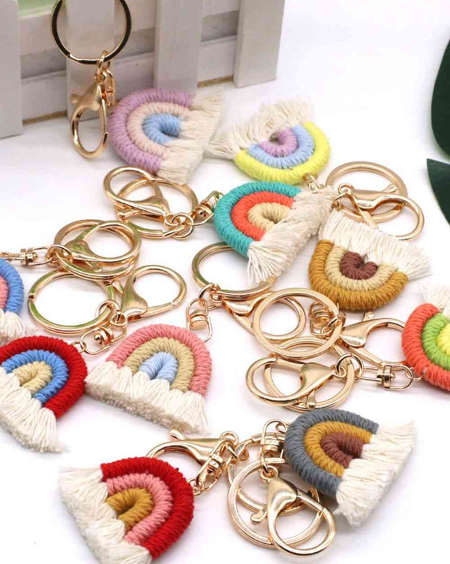 Assorted 4-Pack Rainbow Fringe Keychain