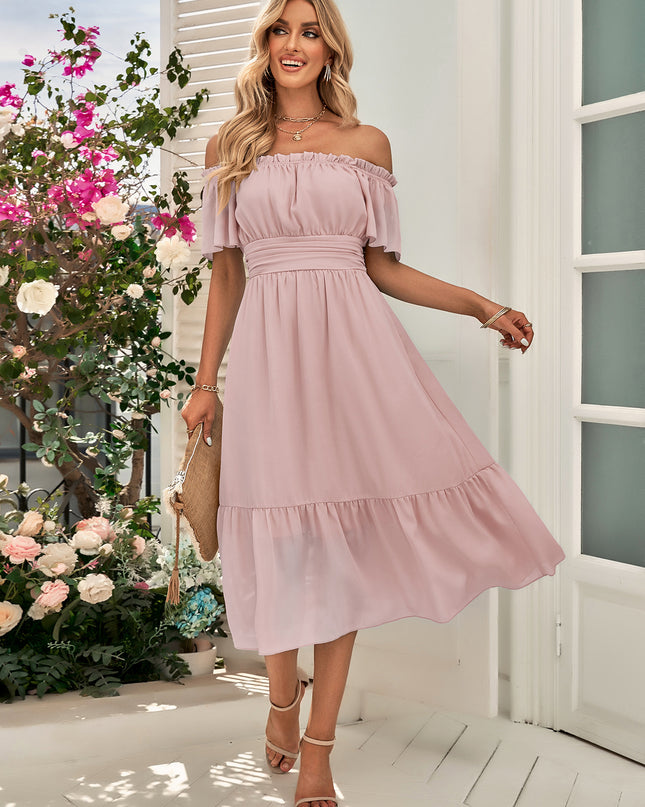 Off-Shoulder Tied Cutout Dress