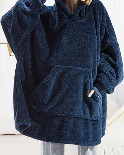 Long Sleeve Pocketed Hooded Lounge Top