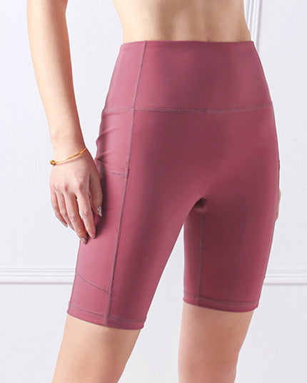 Pocketed High Waist Active Shorts