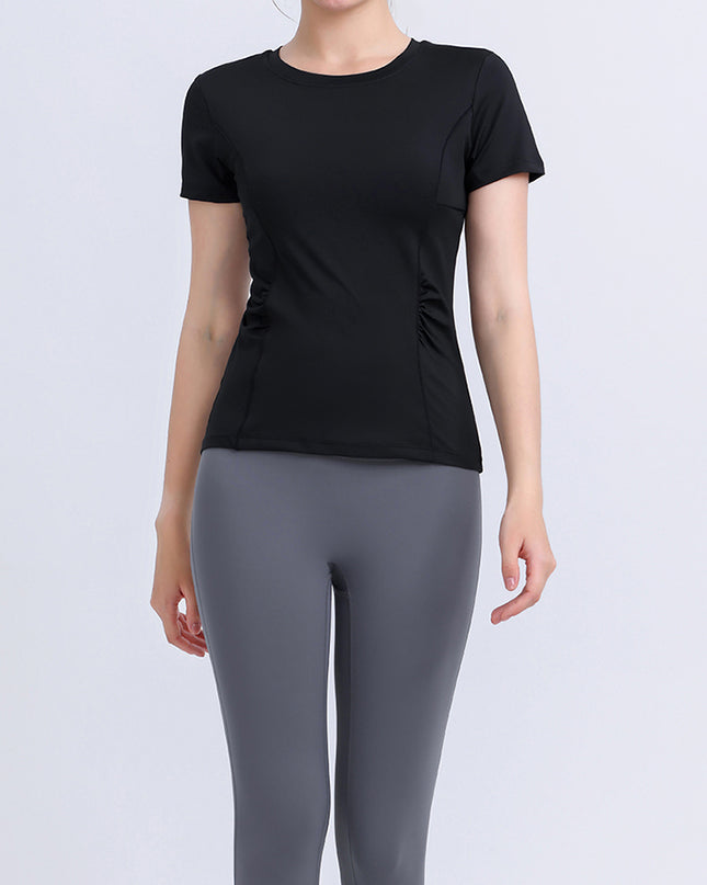 Round Neck Short Sleeve Active Top