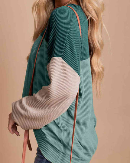 Color Block Dropped Shoulder T-Shirt