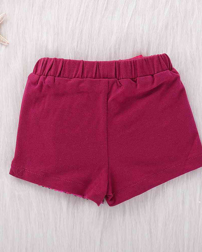 Sequin Elastic Waist Shorts