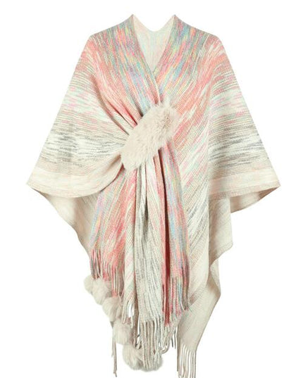 Heathered Fringe Hem Poncho