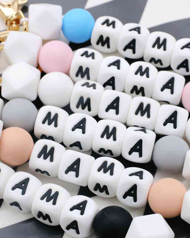 Assorted 2-Pack Mama Beaded Tassel Keychain