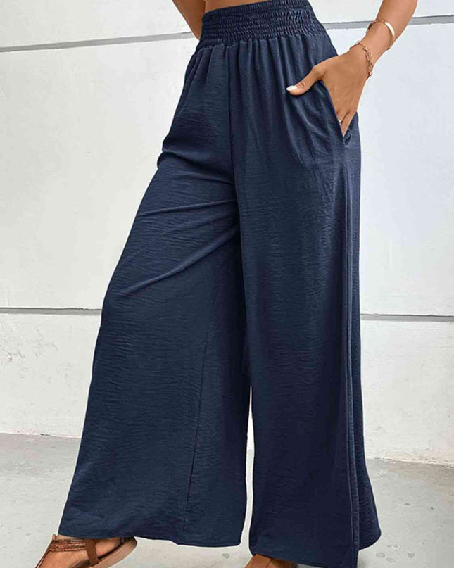 Wide Waistband Relax Fit Long Pants
