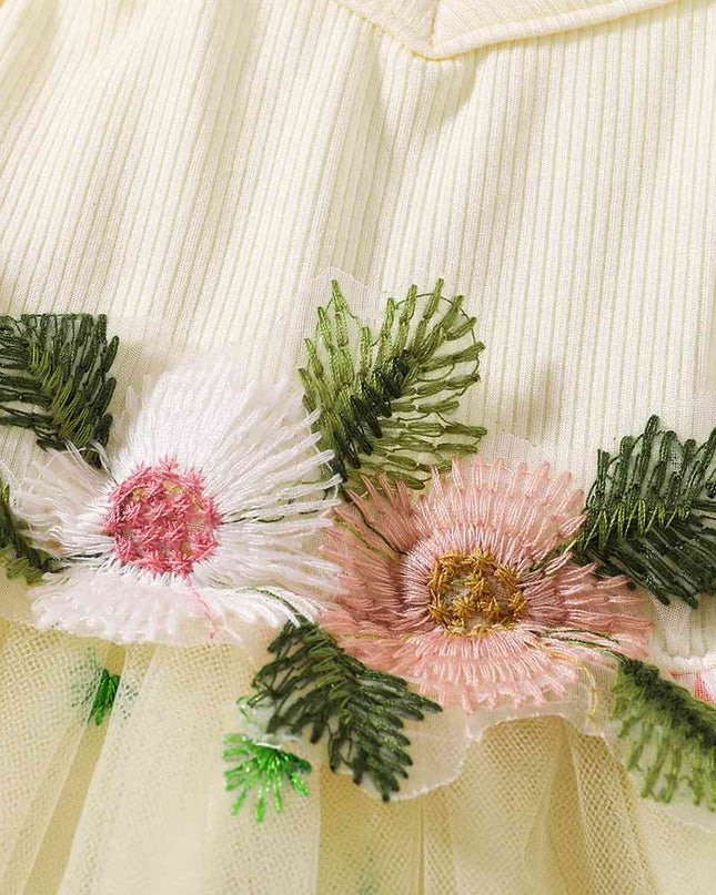 Embroidered Spaghetti Strap V-Neck Dress