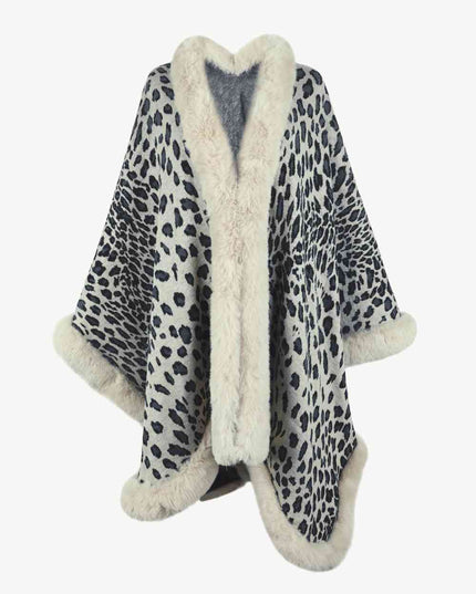 Leopard Open Front Poncho
