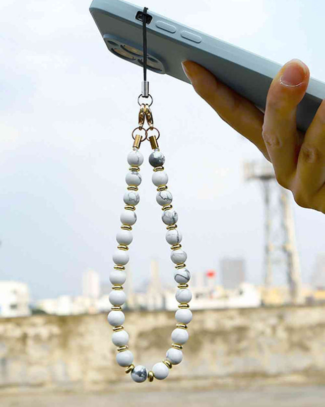 Beaded Natural Stone Key Chain
