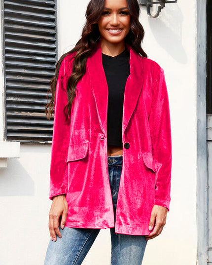 Button Up Pocketed Long Sleeve Jacket