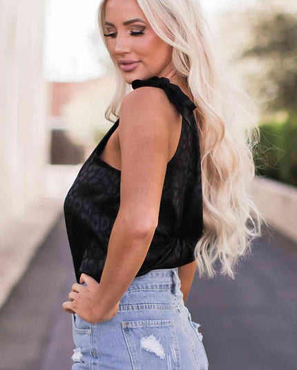 Leopard Tie Shoulder Bodysuit