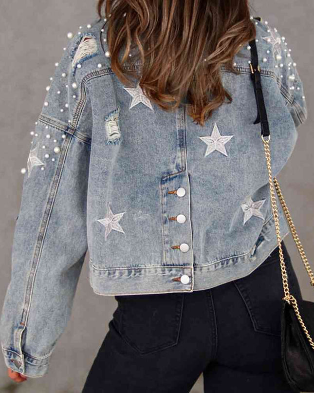 Bead Detail Denim Jacket