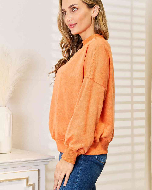 Basic Bae Round Neck Dropped Shoulder Sweatshirt
