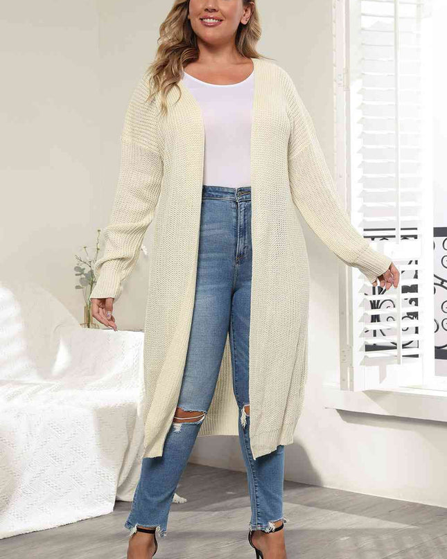 Plus Size Open Front Long Sleeve Cardigan