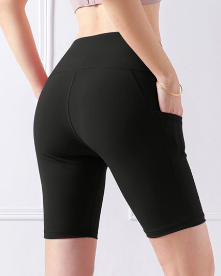 Pocketed High Waist Active Shorts
