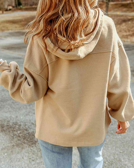 Zip-Up Drawstring Hooded Jacket