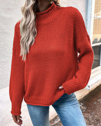 Roll Hem Drop Shoulder Sweater