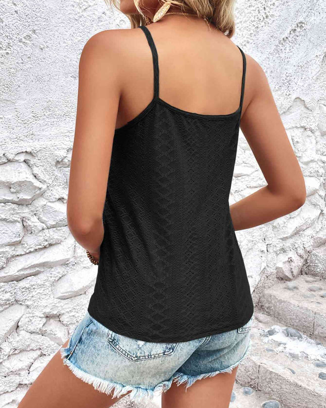 Eyelet Lace Trim V-Neck Cami