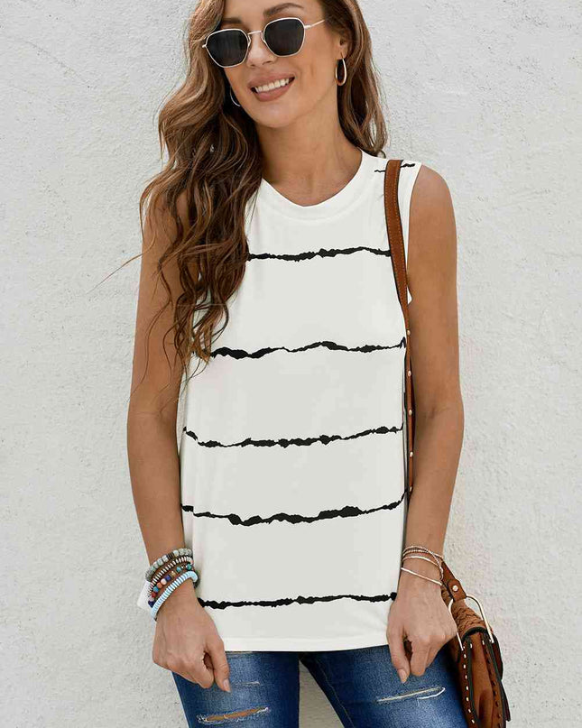 Striped Round Neck Tank