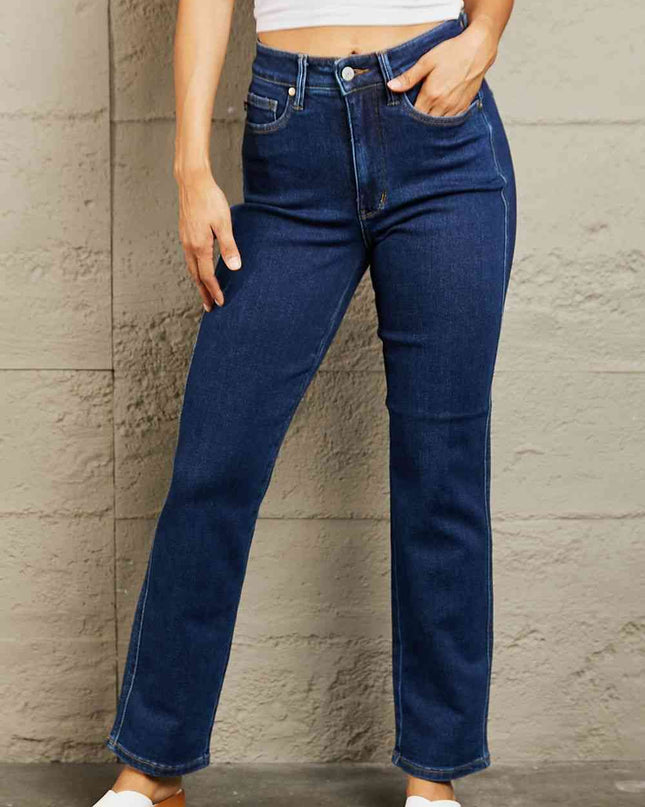 Judy Blue Kailee Full Size Tummy Control High Waisted Straight Jeans