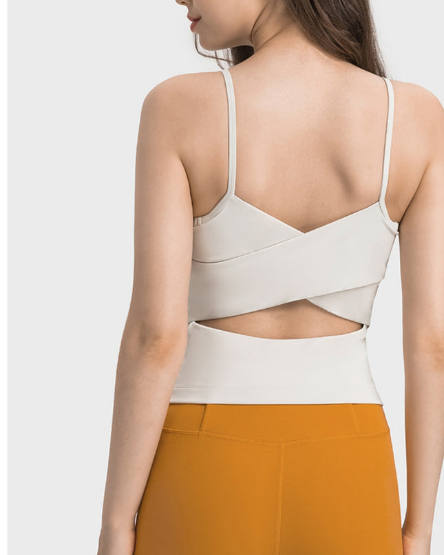Crisscross Cutout Sports Cami