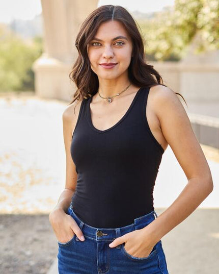 Zenana Racerback Tank Bodysuit