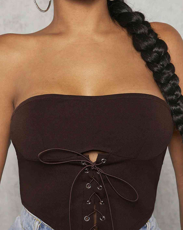 Lace-Up Strapless Bustier