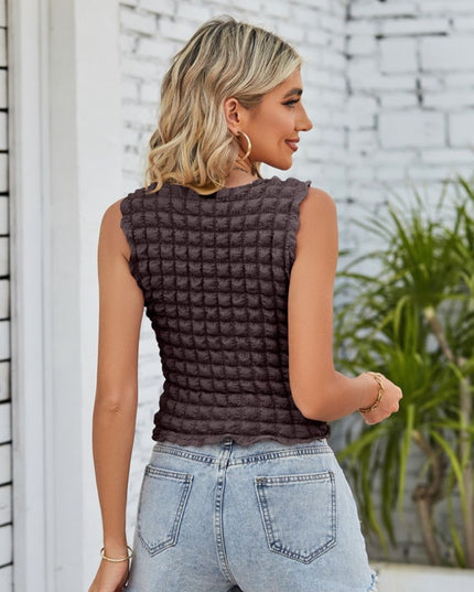 Textured Round Neck Tank