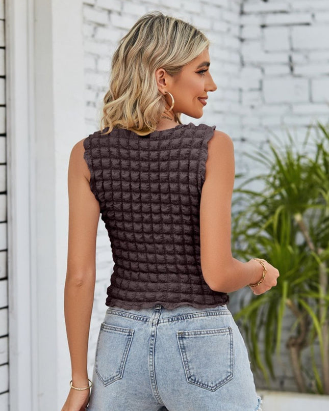 Textured Round Neck Tank