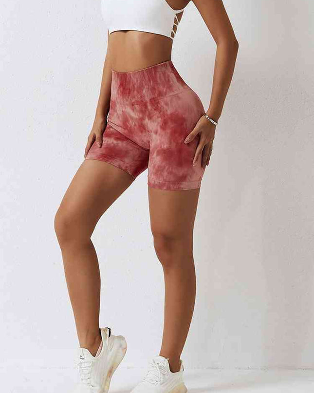 Tie Dye Wide Waistband Slim Fit Sports Shorts