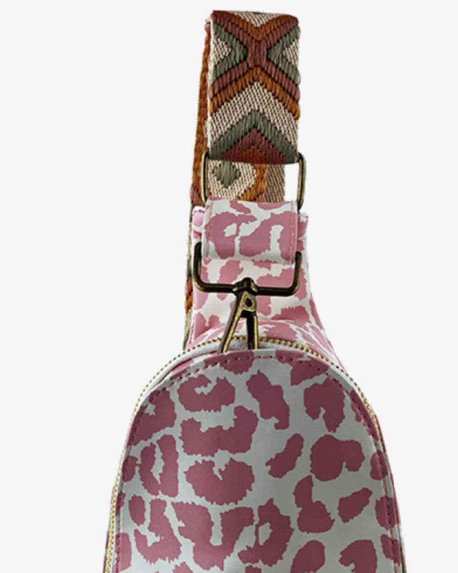 Printed PU Leather Sling Bag