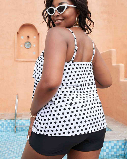 Polka Dot Layered Swim Top