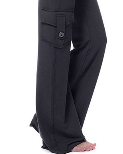 Mid Waist Pants with Pockets