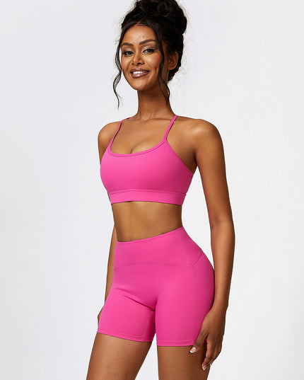 Sport Bra and Wide Waistband Shorts Set