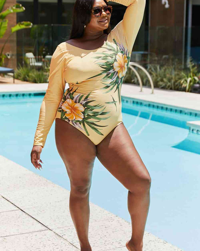 Marina West Swim Cool Down Longsleeve One-Piece Swimsuit